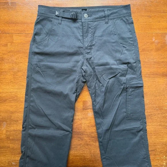 Prana Stretch Zion Hiking Pants Mens 30x34 Black Nylon Cargo Outdoor - Picture 2 of 13